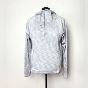 Athleta Women’s Space dye Light Gray Hoodie Long Sleeve Small Athleisure Yoga
